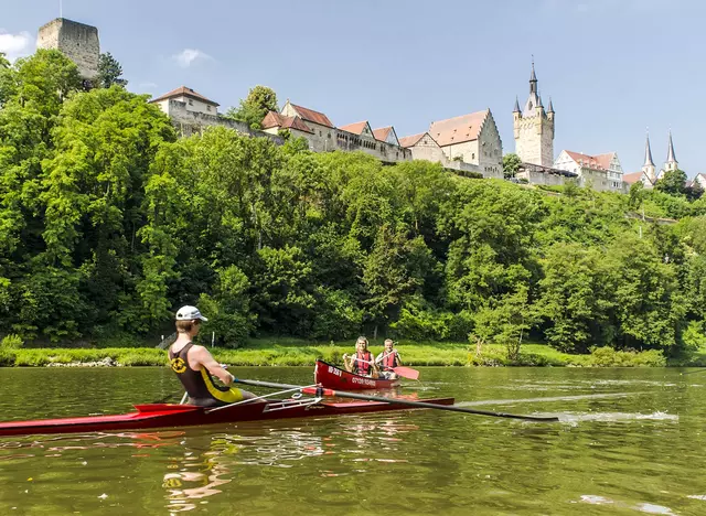 im Urlaub bei Heilbronn eine Kanutour auf dem Neckar bei Bad Wimpfen machen