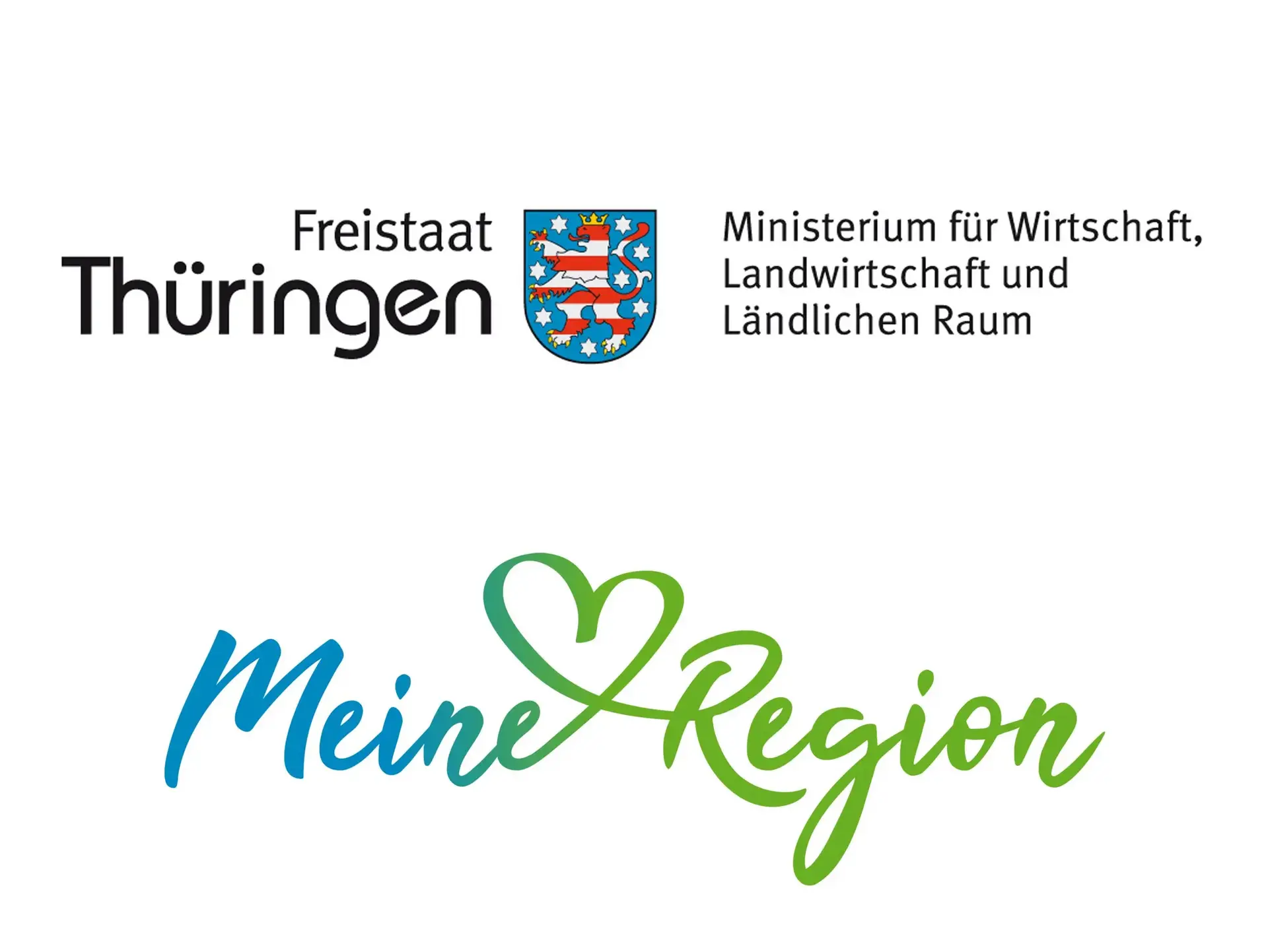 Logo Thüringer Ministerium für Wirtschaft, Landwirtschaft und Ländlichen Raum mit Meine Megion
