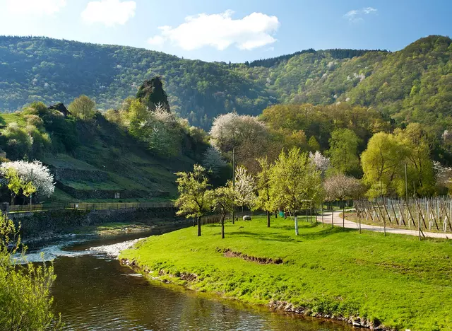 im Wanderurlaub im Ahrtal durch das romantische Flusstal entlang der Ahr wandern