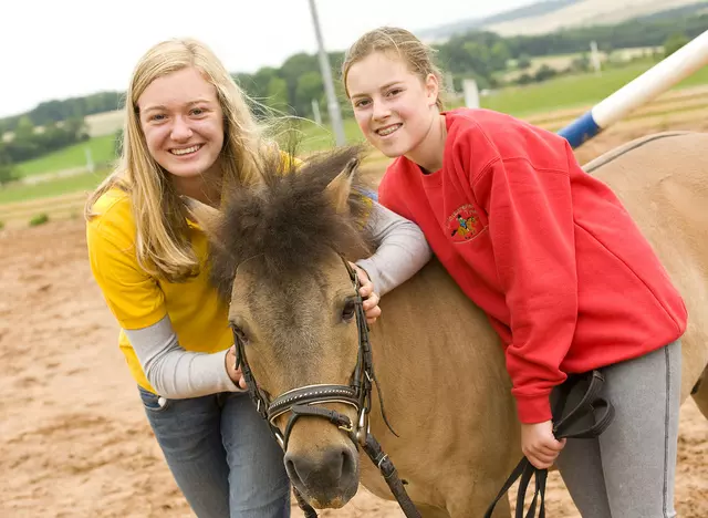 in den Reiterferien im Odenwald auf dem Reitplatz Zeit mit den Pferden verbringen