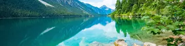 Reflections at lake "Plansee", Austria