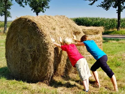 Strohballen in Bewegung - © LAG NW Renate Carstens
,