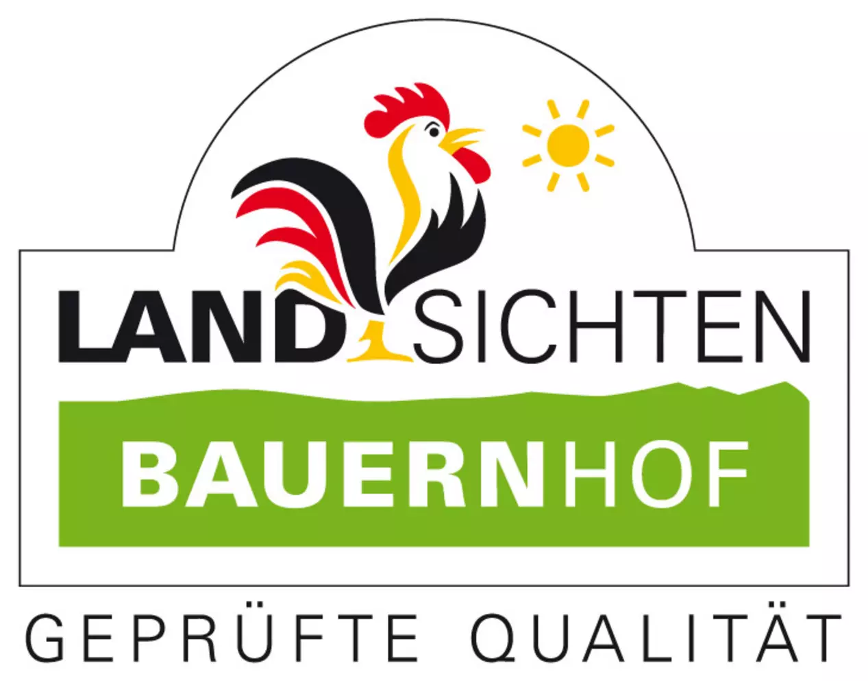 Siegel "Landsichten-Bauernhof - Geprüfte Qualität" der Bundesarbeitsgemeinschaft für Urlaub auf dem Bauernhof und Landtourismus in Deutschland e.V.