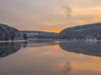 Ausblick auf das verschneite Harz