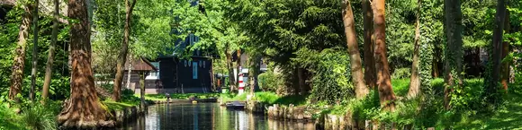 Gebäude im Spreewald in Lehde.