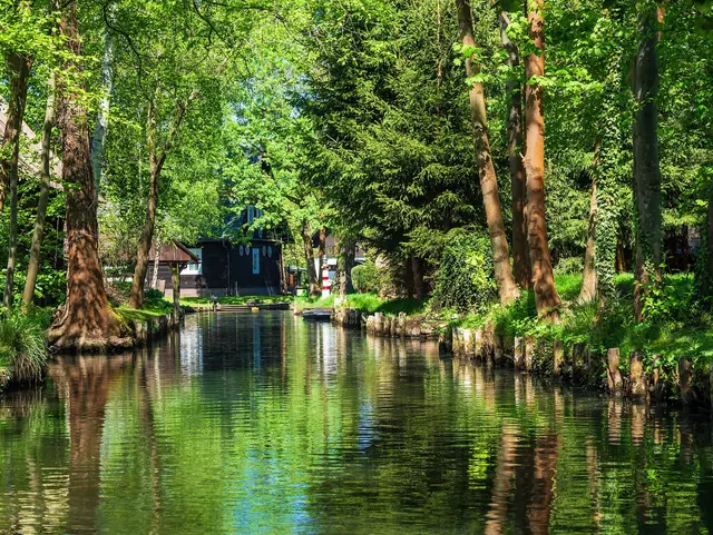 Gebäude im Spreewald in Lehde.