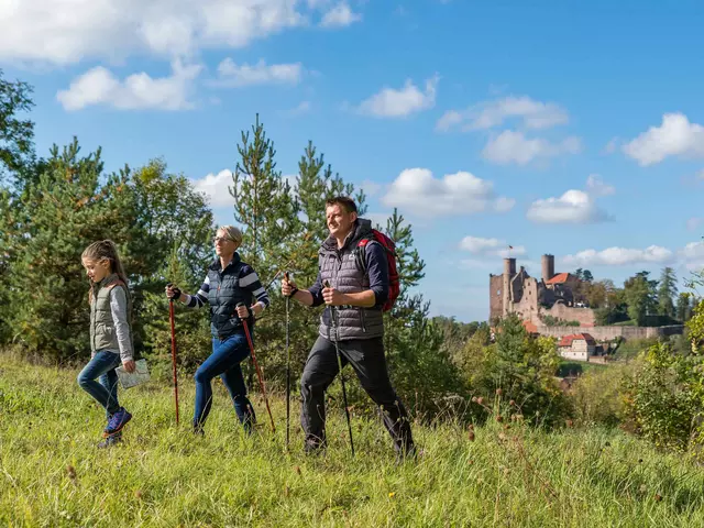 im Wanderurlaub mit der Familie im Eichsfeld die Region mit der Burg Hanstein bewundern