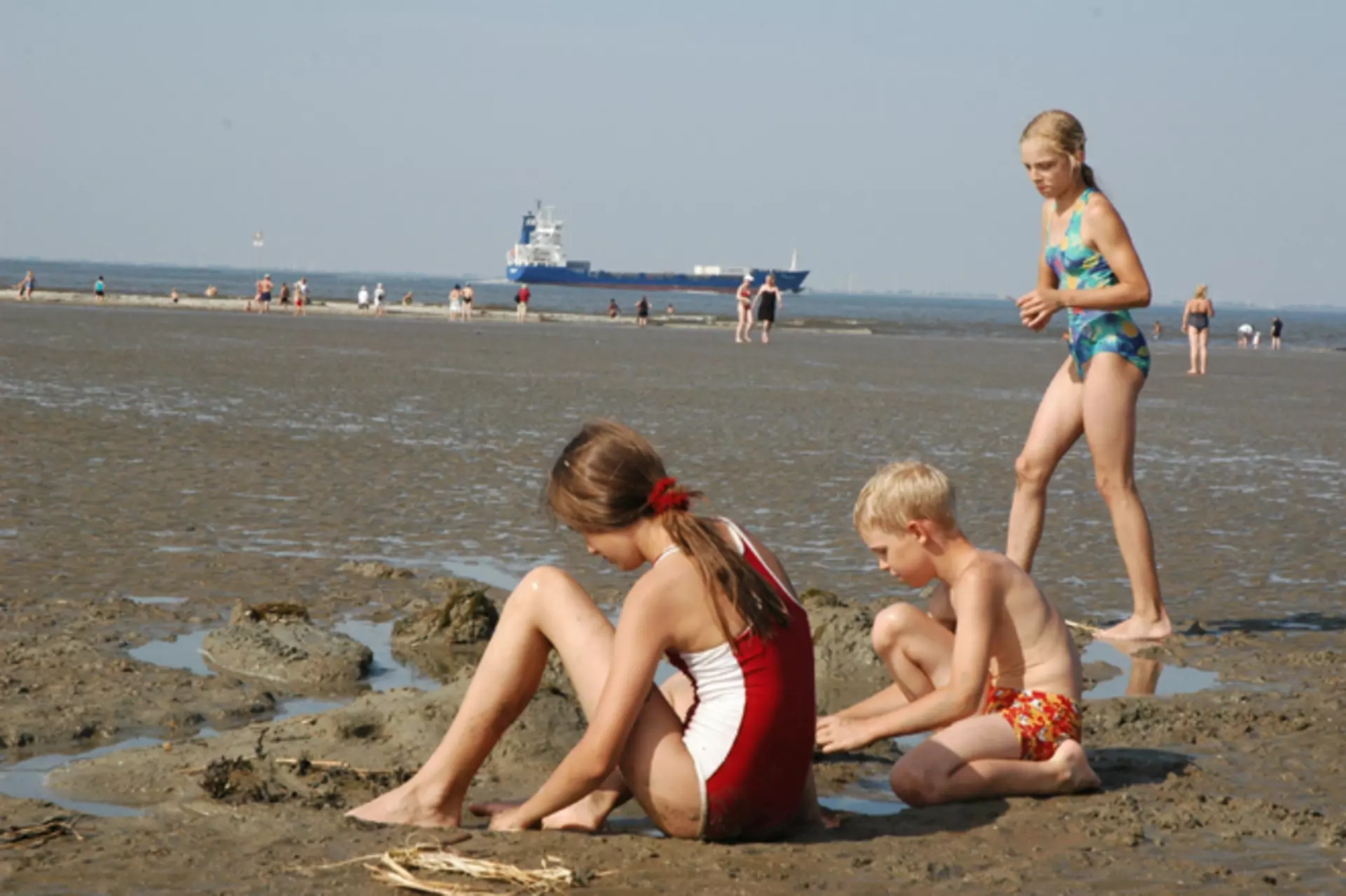 Kinder im Wattenmeer