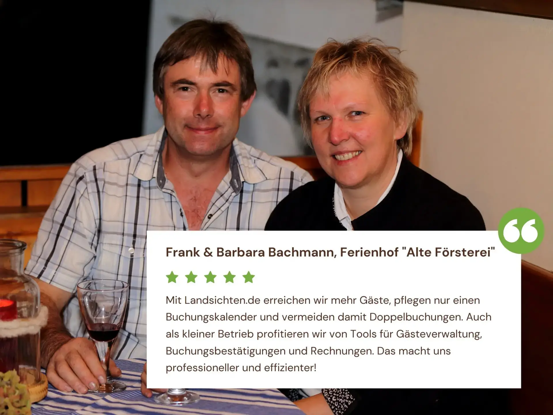 Das sagt Familie Bachmann vom Ferienhof Alte Försterei über ihr Inserat auf Landsichten.de.