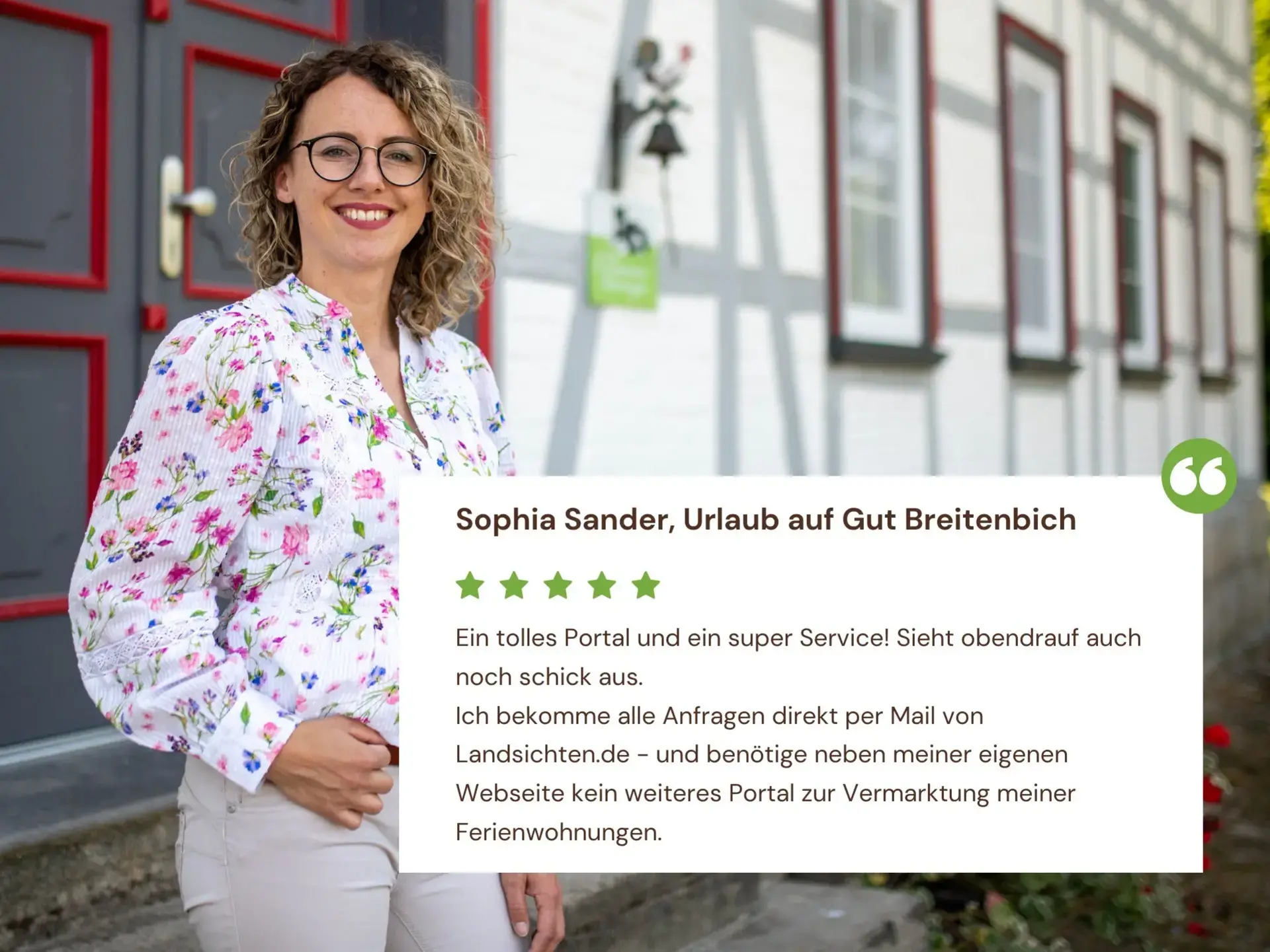 Das sagt Sophia Sander vom Ferienhof Gut Breitenbich über ihr Inserat auf Landsichten.de.