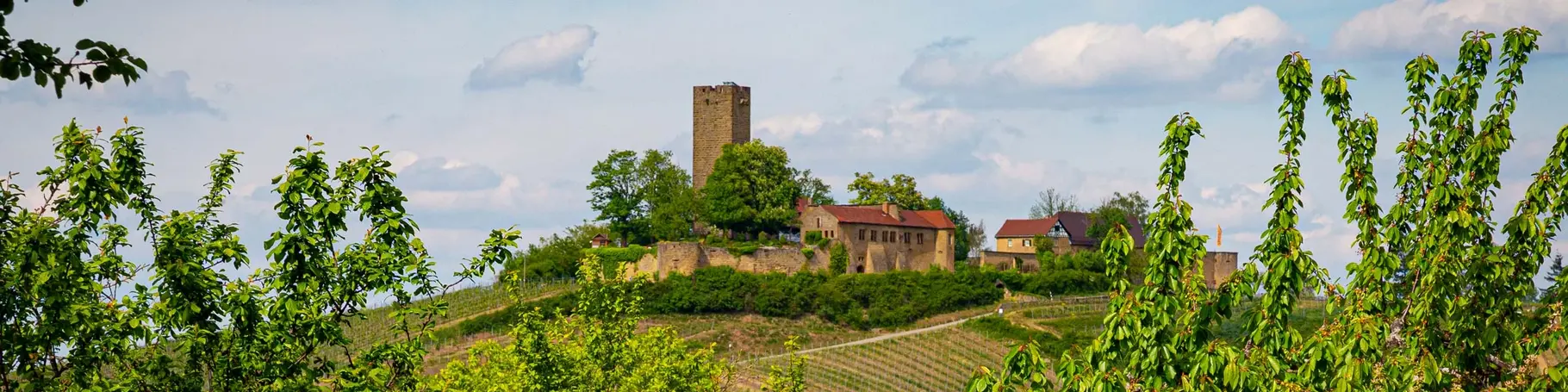 im Urlaub im Kraichgau einen Ausflug zur Burg Ravensburg in Sulzfeld machen und die Aussicht genießen