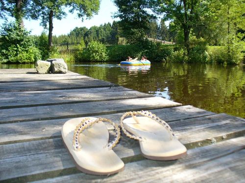 Unser Teich mit Bootssteg Unser Teich mit Bootssteg