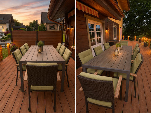 Großzügige Terrasse mit Sitzgelegenheit
