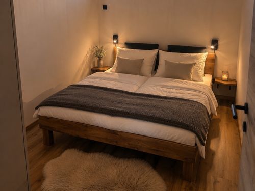 2. Schlafzimmer in der 1 Etage mit Doppelbett