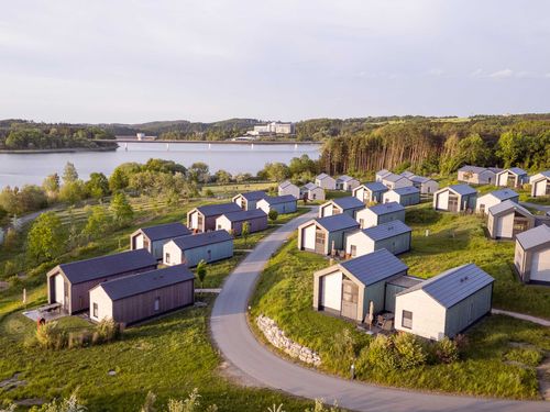 Bio-Seehotel Chalets am Zeulenroda Meer aus der Vogelperspektive