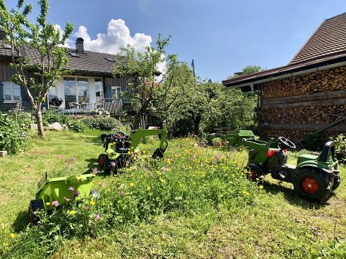 Mini-Traktorfuhrpark im Einsatz.