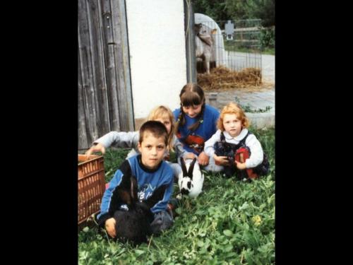 Kinder mit Hasen Kinder mit Hasen