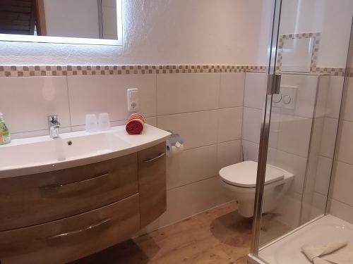 komfortables Bad mit Glasdusche (Wohnung Falken)