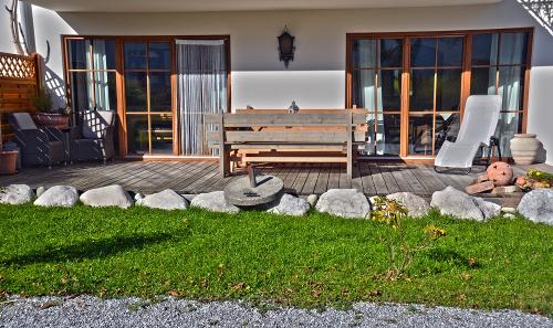 Terrasse der Ferienwohnung Bauerngarten