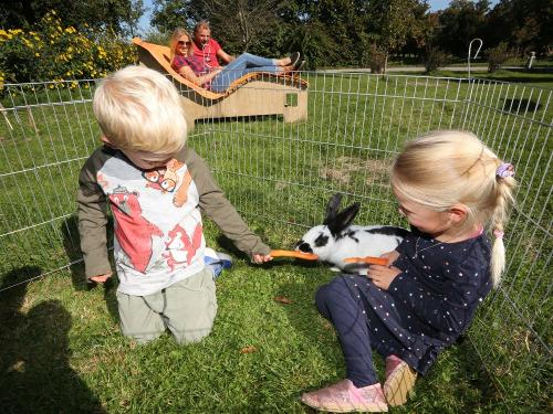 Kinder mit unseren Hasen