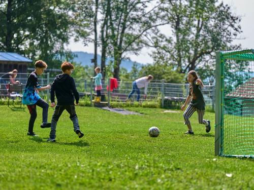 Spielwiese mit Fußballtor