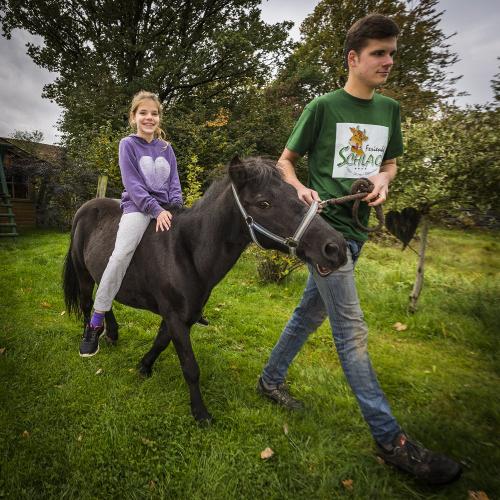 Reiten auf unserem Pony Fritzl
