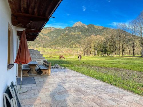 Terrasse mit Blick auf den Wendelstein