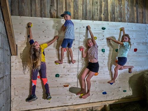 Kletterwand in unserer Heuspielecke