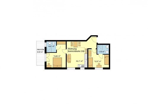 Grundriss der Wohnung Sonnenblume
