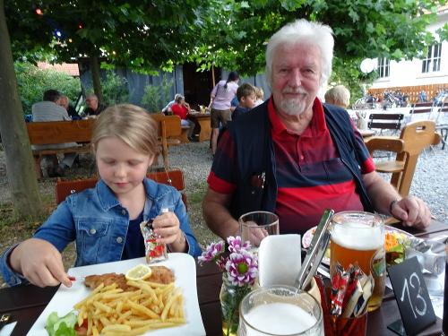 Einzigartiger Biergarten