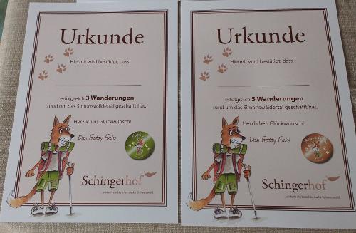 Urkunde für kleine Wanderfüchse