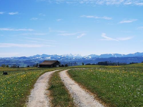 Bergausblick vom Wanderweg ums Eck