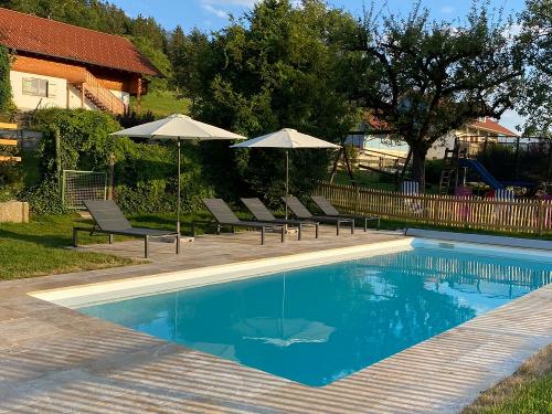 Salzwasserpool auf dem Ferienhof Sinz