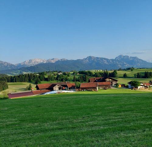 Panoramablick über den Bauernhof