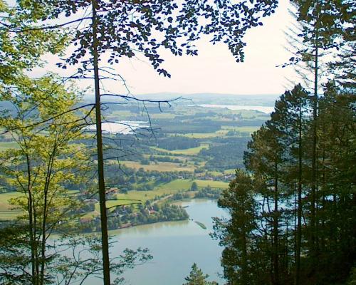 Blick vom Salober auf Weissensee, Hopfensee und Forgensee