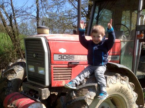 Auf dem Traktor