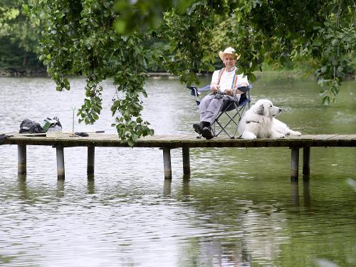 Angeln am hauseigenen Teich