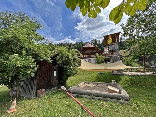 Spielplatz mit Blick zum Blockhaus