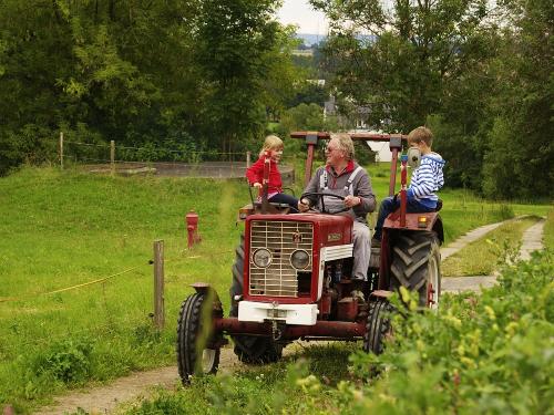 traktorfahren mit dem Bauern
