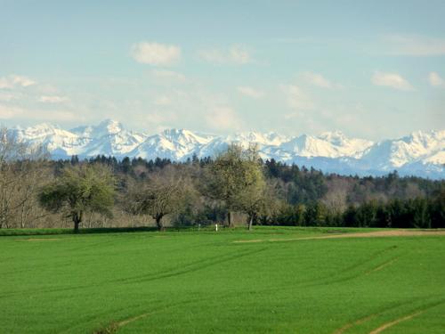 Alpensicht vom Hof