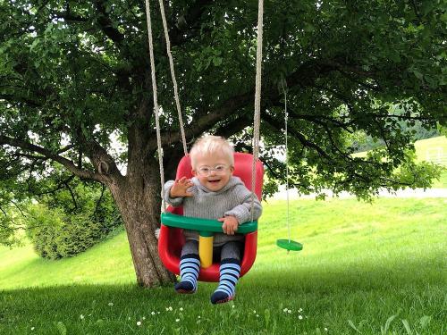 Babyschaukel im Garten