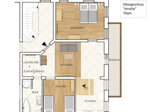 Grundriss Ferienwohnung Amelie