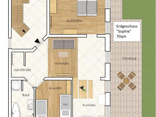 Grundriss Ferienwohnung Sophie