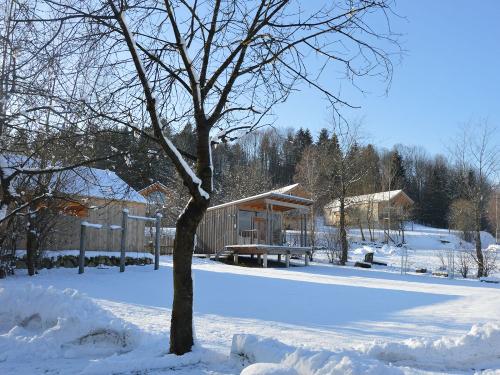 Winter mit Chalet s und Gartenlounge