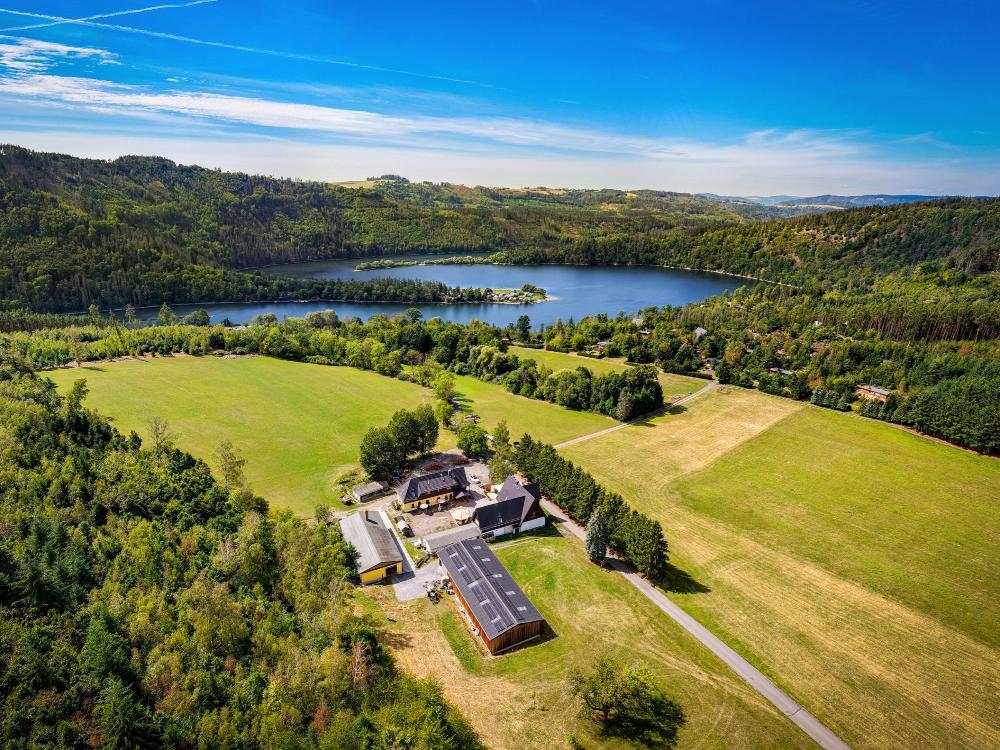Ziegenhof im Saaletal aus der Vogelperspektive