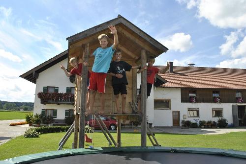 Kinder auf unserem Baumhäuschen