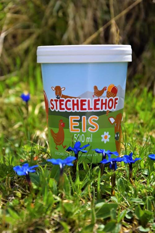 mit Liebe und hofeigenen Produkten selbstgemacht in unserem Eislabor