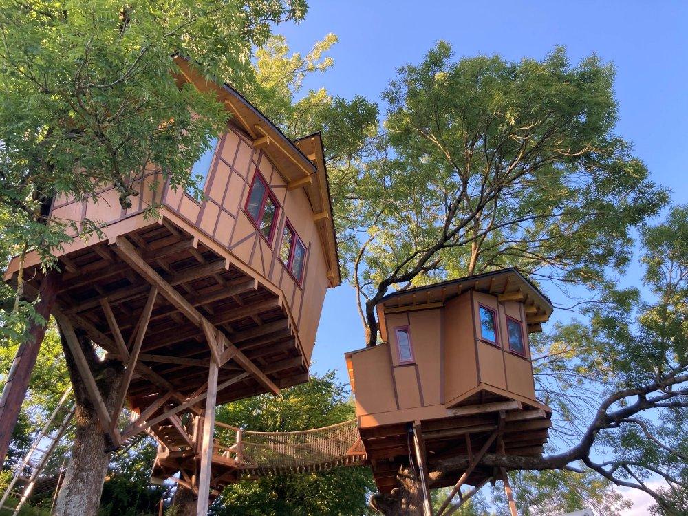 Baumhausensemble aus Wohn- und Schlafhaus Baumhausensemble aus Wohn- und Schlafhaus