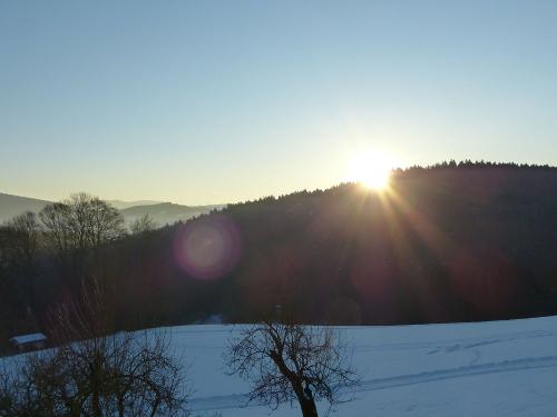 Ausblick vom Ferienhaus im Winter