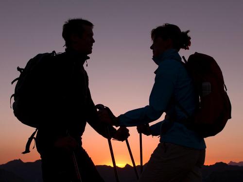 Sonnenuntergang in den Bergen